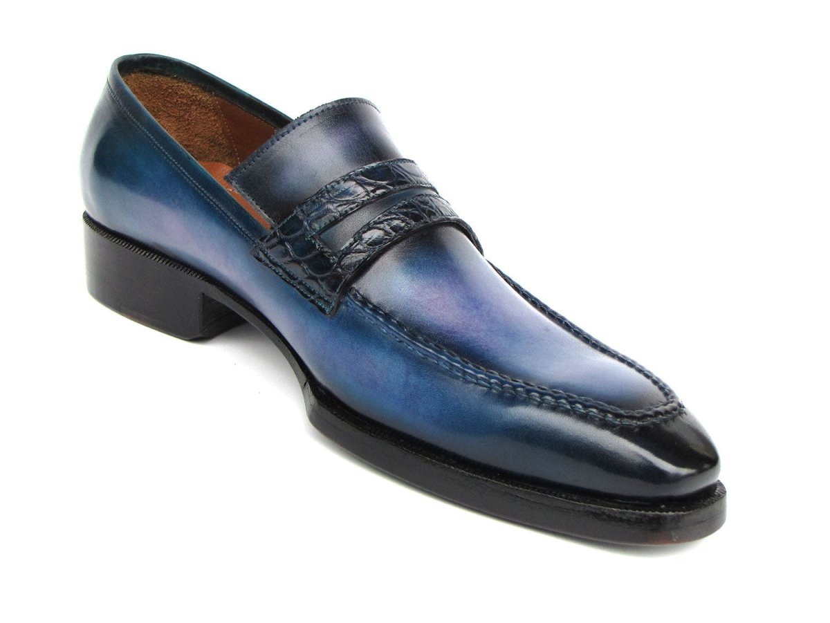 Paul Parkman Men's Blue Patina Handmade Loafers (Id6944 - Blu) Shoes by Paul Parkman – Don't Panic Shoes