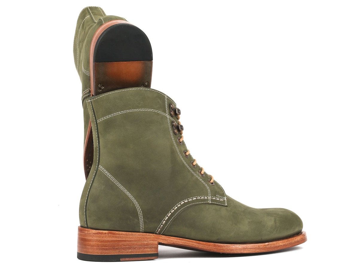 Paul Parkman Men's Boots Green Nubuck (824ngr33) by Paul Parkman – Don't Panic Shoes