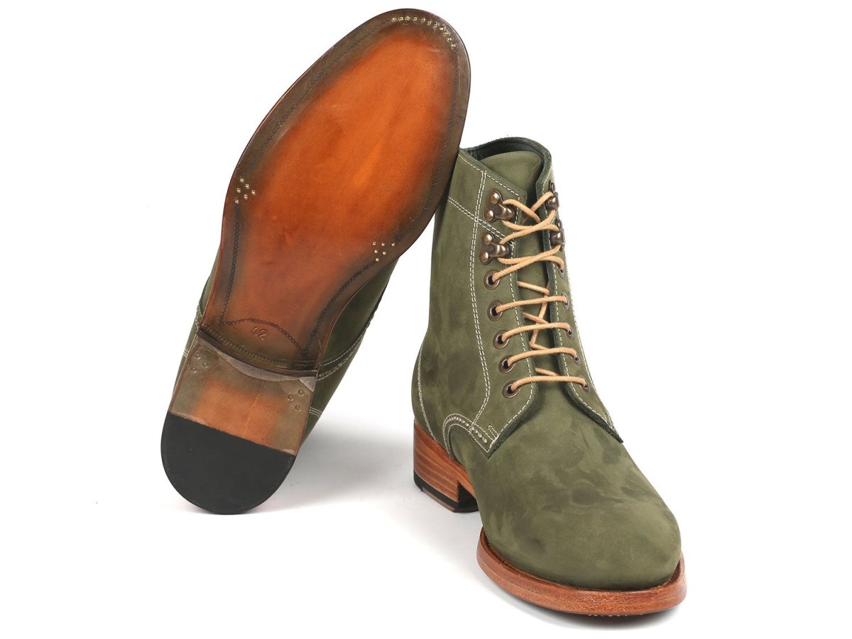 Paul Parkman Men's Boots Green Nubuck (824ngr33) by Paul Parkman – Don't Panic Shoes