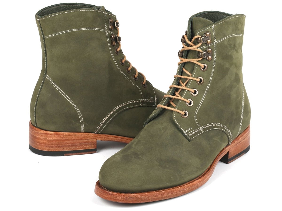 Paul Parkman Men's Boots Green Nubuck (824ngr33) by Paul Parkman – Don't Panic Shoes