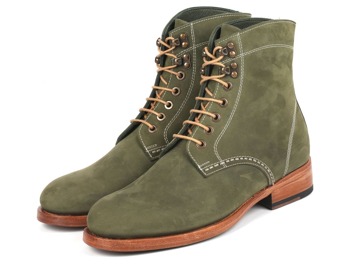 Paul Parkman Men's Boots Green Nubuck (824ngr33) by Paul Parkman – Don't Panic Shoes