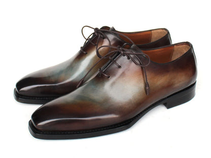Paul Parkman Men's Brown And Blue Patina Goodyear Welted Wholecut Oxfords 22u87 by Paul Parkman – Don't Panic Shoes