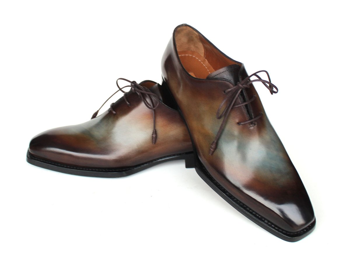Paul Parkman Men's Brown And Blue Patina Goodyear Welted Wholecut Oxfords 22u87 by Paul Parkman – Don't Panic Shoes