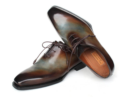Paul Parkman Men's Brown And Blue Patina Goodyear Welted Wholecut Oxfords 22u87 by Paul Parkman – Don't Panic Shoes