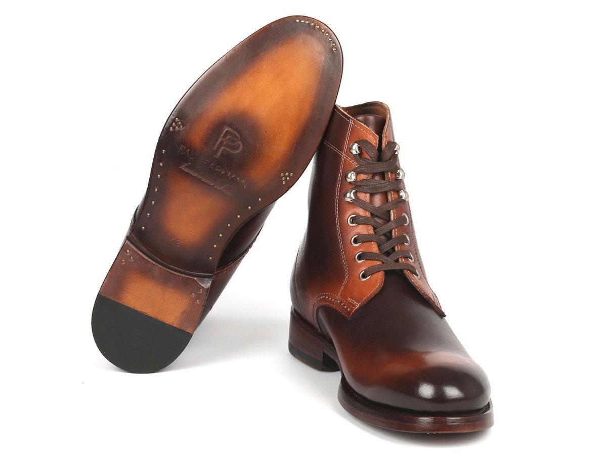 Paul Parkman Men's Brown Burnished Leather Boots (824brw73) by Paul Parkman – Don't Panic Shoes