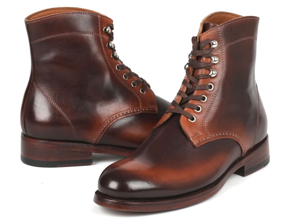 Paul Parkman Men's Brown Burnished Leather Boots (824brw73) by Paul Parkman – Don't Panic Shoes
