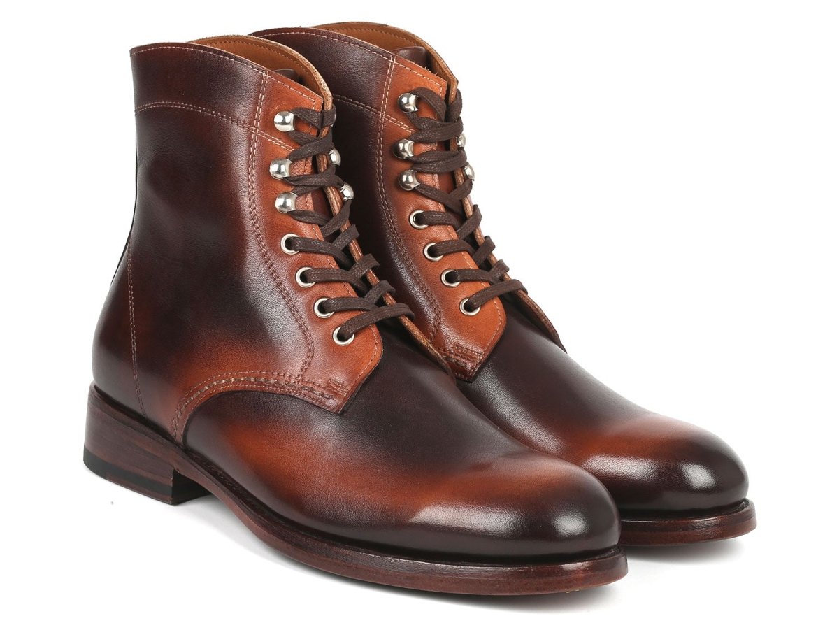 Paul Parkman Men's Brown Burnished Leather Boots (824brw73) by Paul Parkman – Don't Panic Shoes