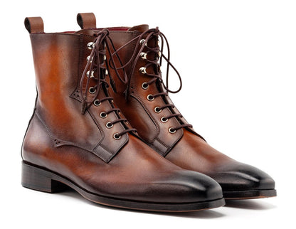 Paul Parkman Men's Brown Burnished Leather Lace - Up Boots (IdBt534 - Brw) by Paul Parkman – Don't Panic Shoes
