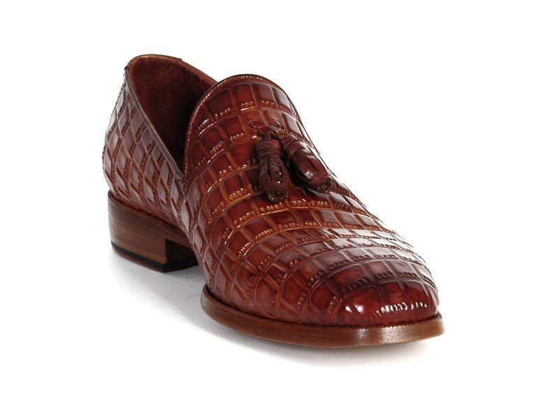 Paul Parkman Men's Brown Crocodile Embossed Calfskin Tassel Loafer (Id0823 - Brw) by Paul Parkman – Don't Panic Shoes