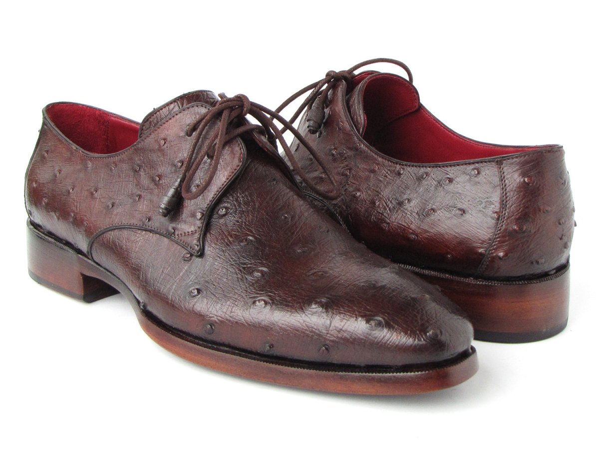 Paul Parkman Men's Brown Genuine Ostrich Derby Shoes (Id33b76 - Brw) Shoes by Paul Parkman – Don't Panic Shoes