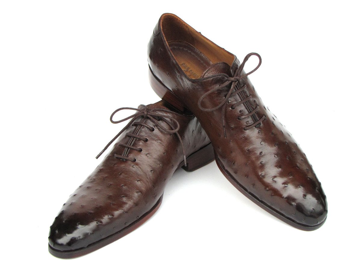 Paul Parkman Men's Brown Genuine Ostrich Oxford Shoes (Id9475 - 85) Shoes by Paul Parkman – Don't Panic Shoes