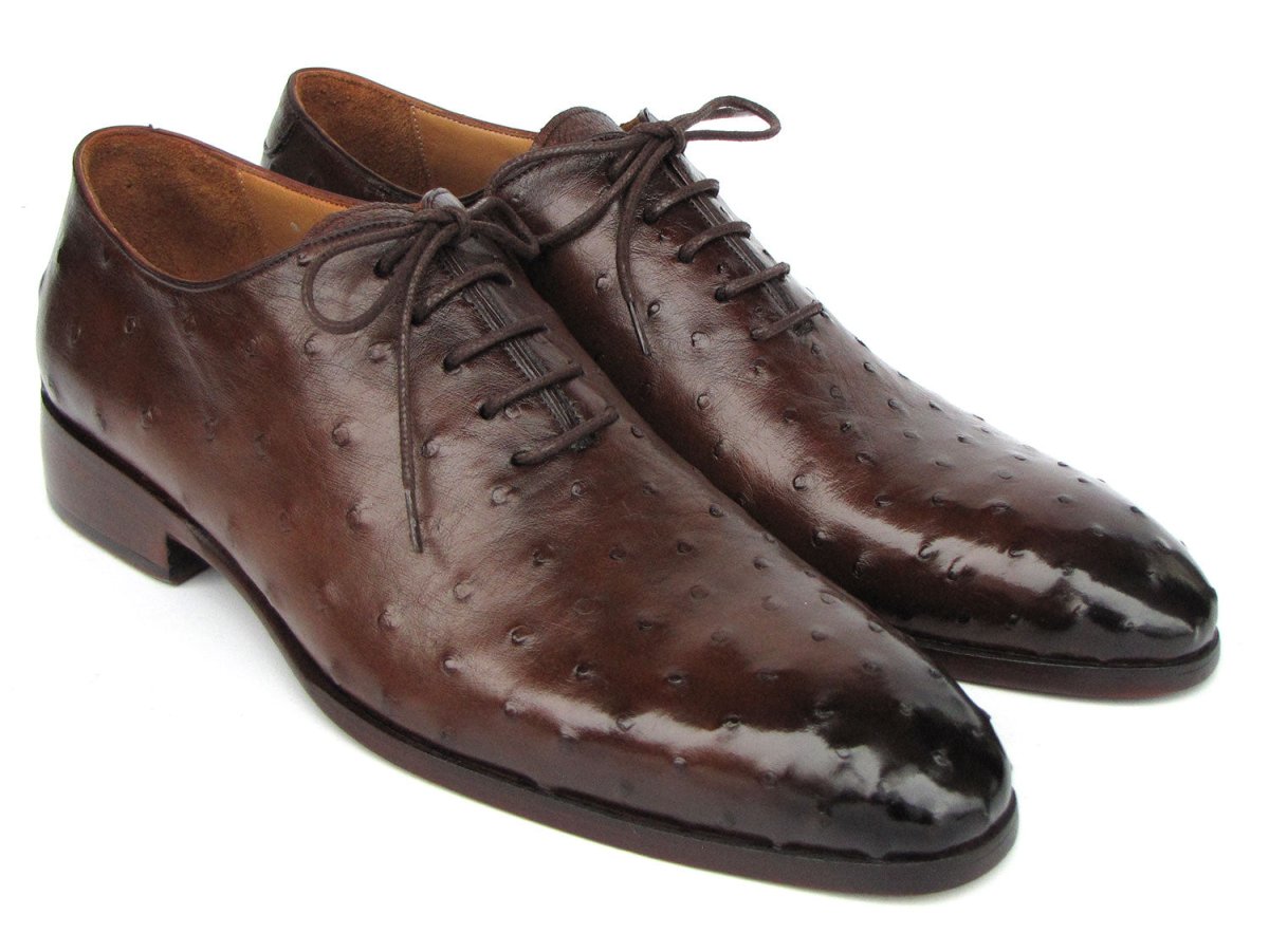 Paul Parkman Men's Brown Genuine Ostrich Oxford Shoes Shoes by Paul Parkman – Don't Panic Shoes