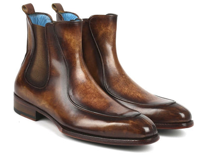 Paul Parkman Men's Brown Handpainted Chelsea Boots Goodyear Welted (IdBt822brw) by Paul Parkman – Don't Panic Shoes