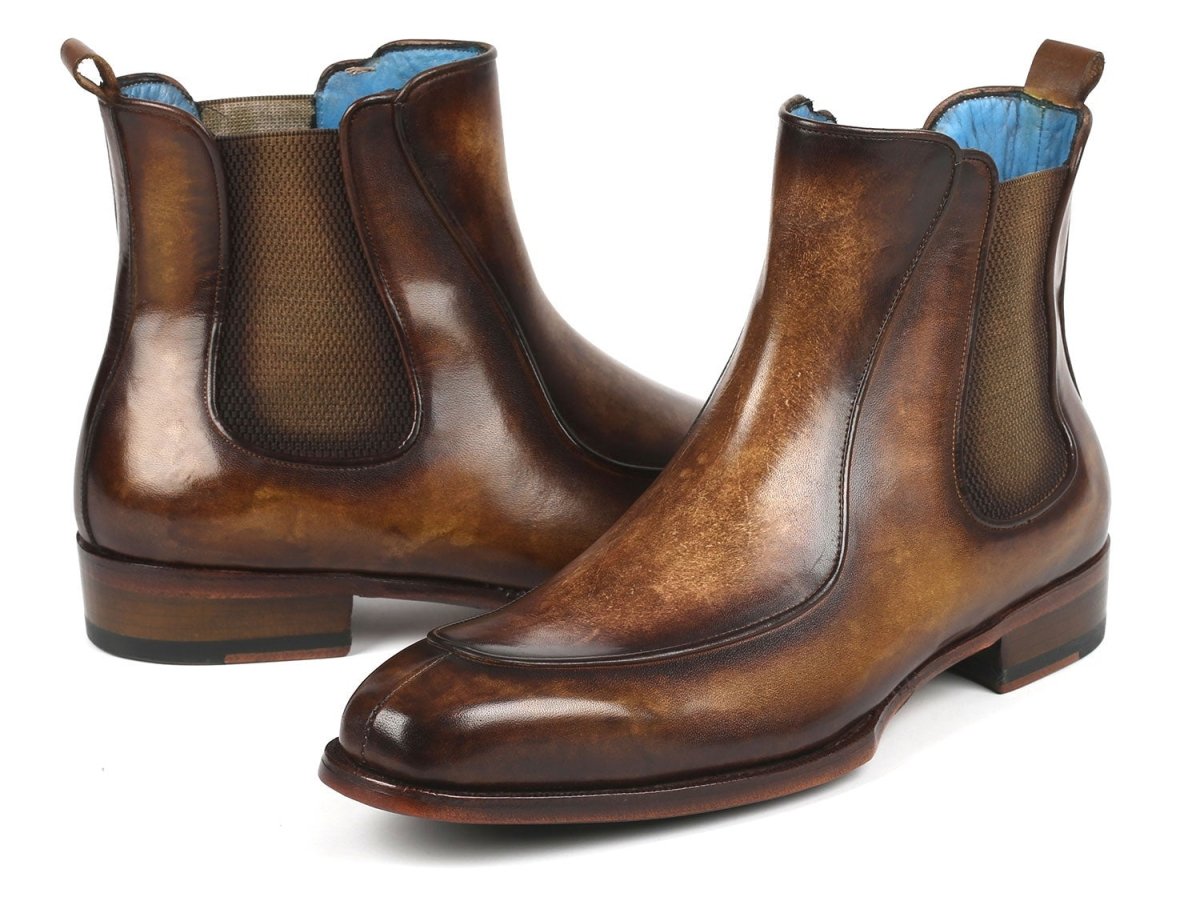 Paul Parkman Men's Brown Handpainted Chelsea Boots Goodyear Welted (IdBt822brw) by Paul Parkman – Don't Panic Shoes