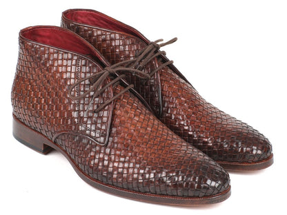 Paul Parkman Men's Brown Woven Leather Chukka Boots (IdCk82wvn) by Paul Parkman – Don't Panic Shoes