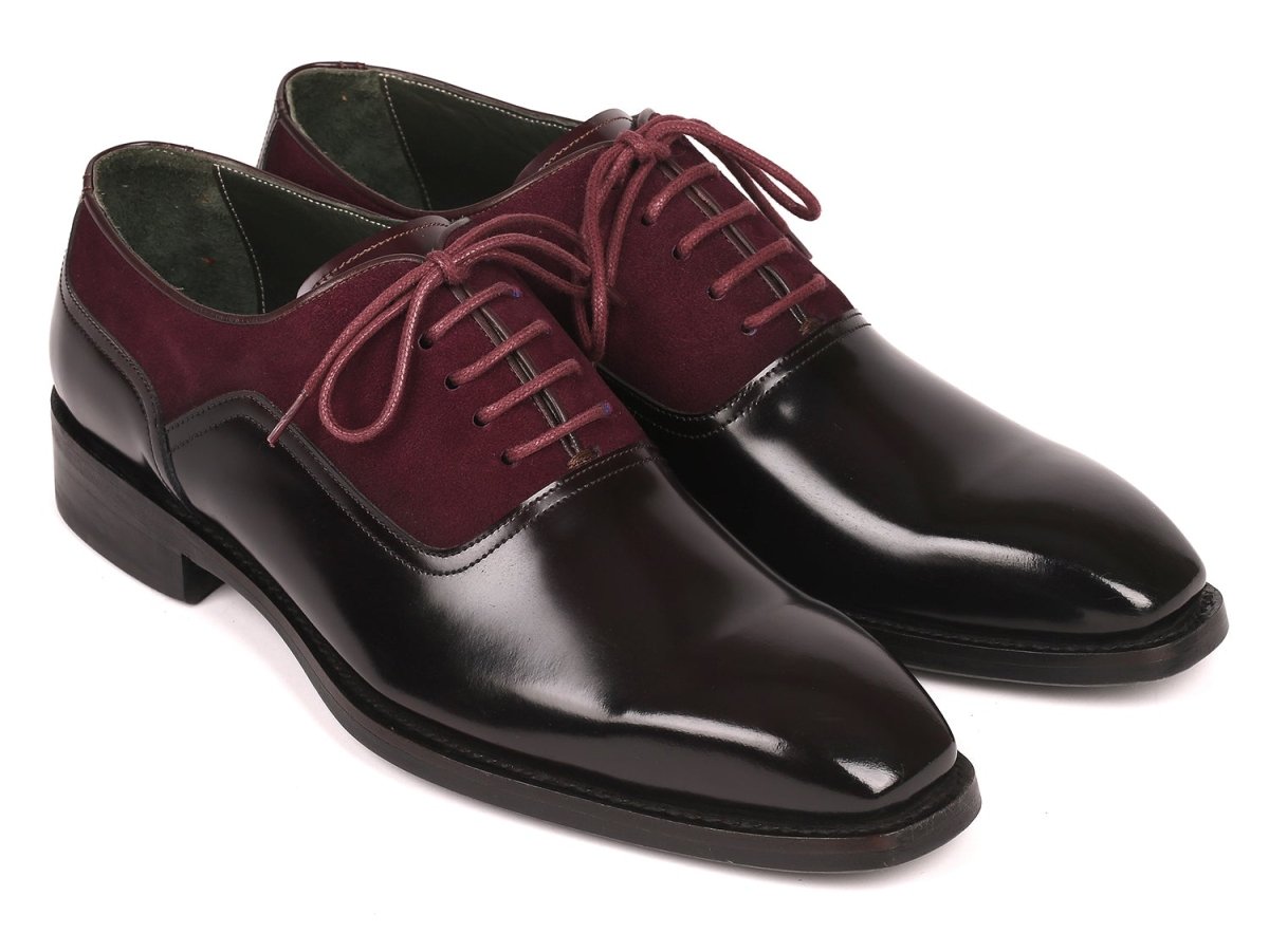Paul Parkman Men's Burgundy Suede And Black Patent Oxfords (Id17bur85) by Paul Parkman – Don't Panic Shoes