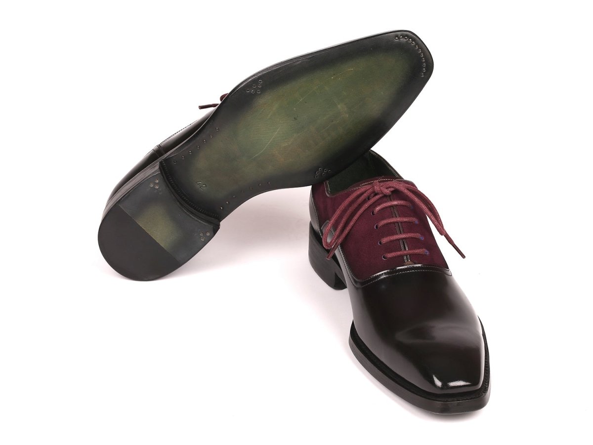 Paul Parkman Men's Burgundy Suede And Black Patent Oxfords (Id17bur85) by Paul Parkman – Don't Panic Shoes