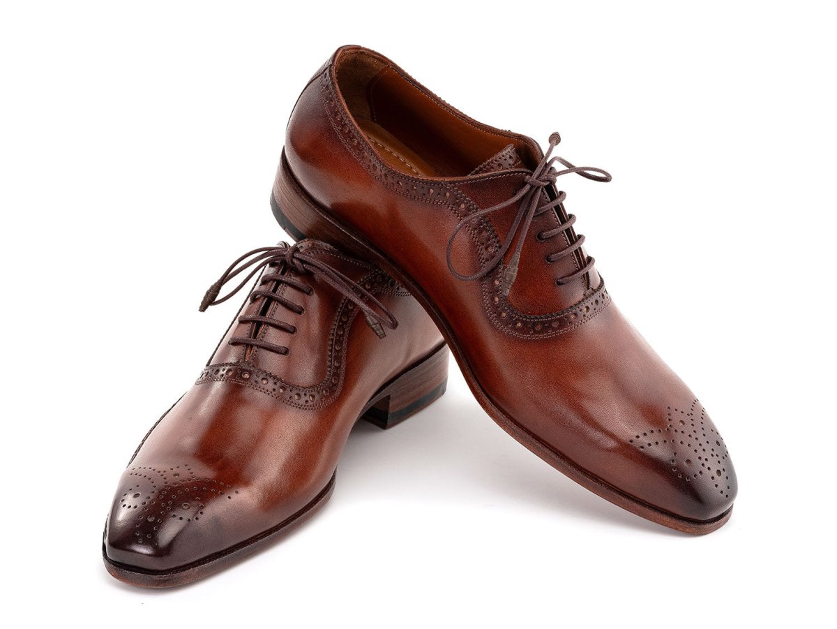 Paul Parkman Men's Burnished Leather Handmade Oxfords In Brown Shoes by Paul Parkman – Don't Panic Shoes