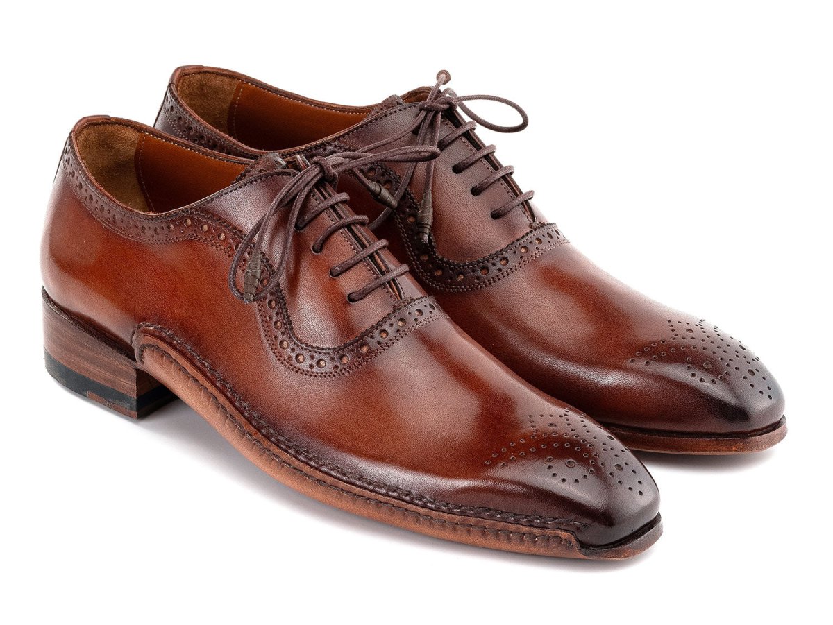Paul Parkman Men's Burnished Leather Handmade Oxfords In Brown Shoes by Paul Parkman – Don't Panic Shoes