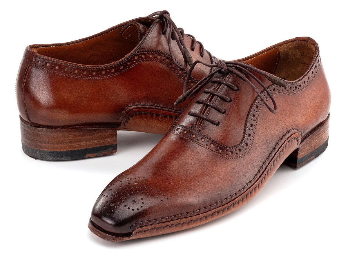 Paul Parkman Men's Burnished Leather Handmade Oxfords In Brown Shoes by Paul Parkman – Don't Panic Shoes