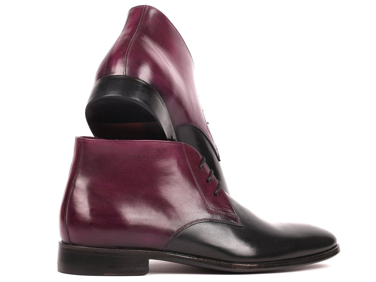 Paul Parkman Men's CalfskIn Chukka Boots in Black And Purple Shoes by Paul Parkman – Don't Panic Shoes