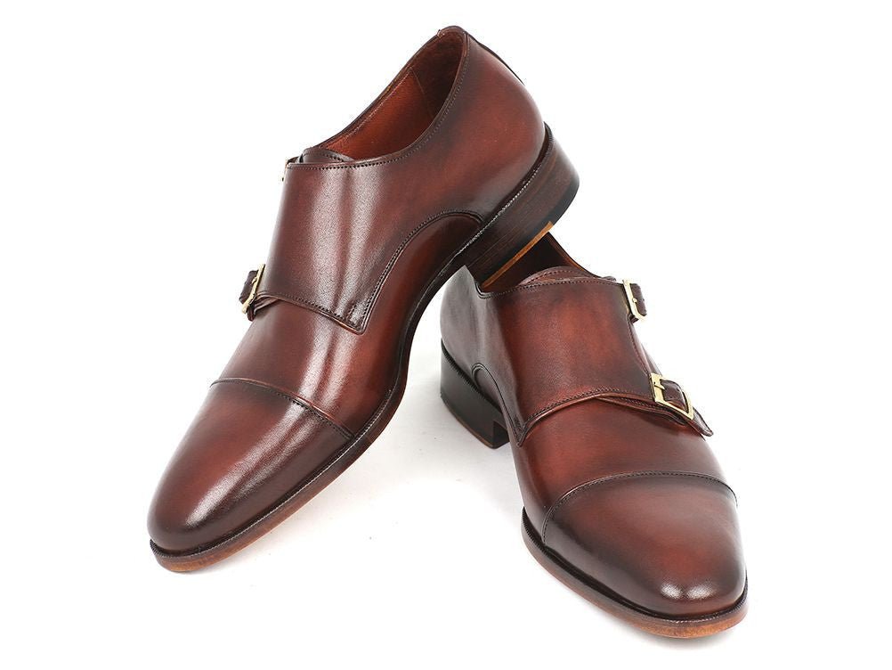 Paul Parkman Men's Cap - Toe Double Monkstraps Brown (Id0457 - Brw) by Paul Parkman – Don't Panic Shoes