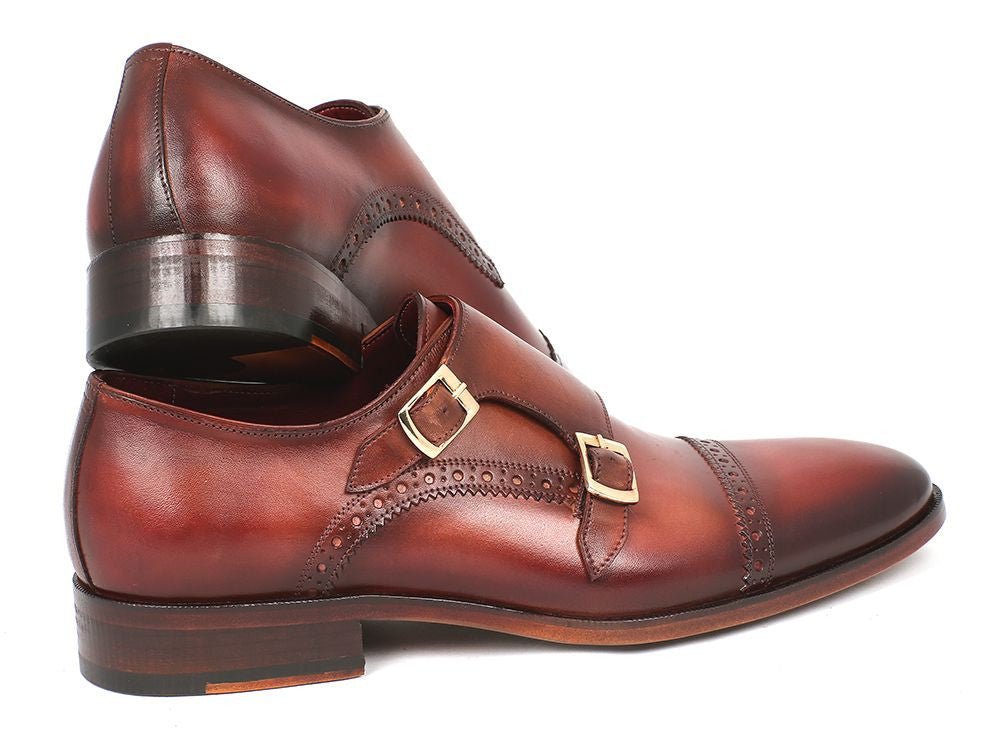 Paul Parkman Men's Cap - Toe Double Monkstraps Camel And Light Brown (Id0457 - Cml) by Paul Parkman – Don't Panic Shoes