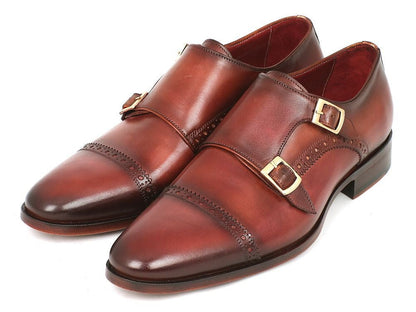 Paul Parkman Men's Cap - Toe Double Monkstraps Camel And Light Brown (Id0457 - Cml) by Paul Parkman – Don't Panic Shoes