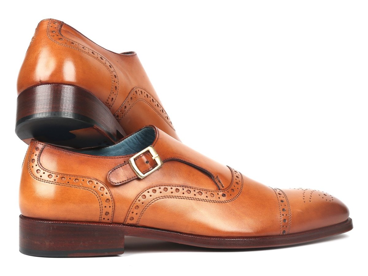 Paul Parkman Men's Cap Toe Monkstrap Shoes Cognac (Id65cgn97) by Paul Parkman – Don't Panic Shoes