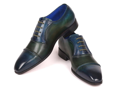 Paul Parkman Men's Cap - Toe Oxfords Blue And Green (Id078 - Blu - Grn) by Paul Parkman – Don't Panic Shoes