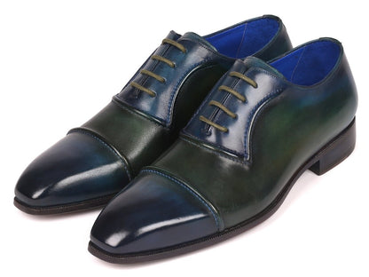 Paul Parkman Men's Cap - Toe Oxfords Blue And Green (Id078 - Blu - Grn) by Paul Parkman – Don't Panic Shoes