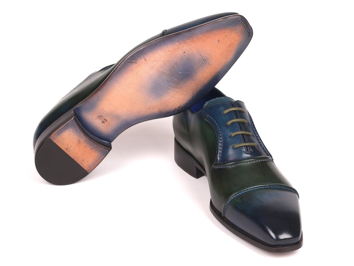 Paul Parkman Men's Cap - Toe Oxfords Blue And Green (Id078 - Blu - Grn) by Paul Parkman – Don't Panic Shoes