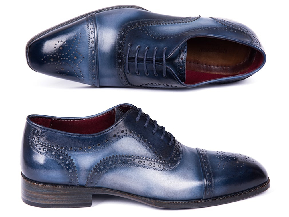 Paul Parkman Men's Cap Toe Oxfords Blue And Navy (Id024 - Nvyblu) by Paul Parkman – Don't Panic Shoes