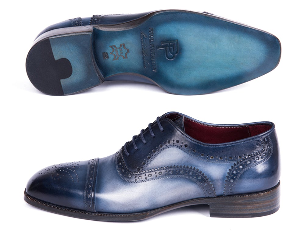 Paul Parkman Men's Cap Toe Oxfords Blue And Navy (Id024 - Nvyblu) by Paul Parkman – Don't Panic Shoes