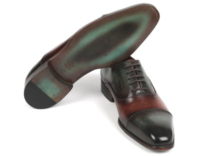 Paul Parkman Men's Cap Toe Oxfords Green And Brown (Id314 - Grnbrw) by Paul Parkman – Don't Panic Shoes