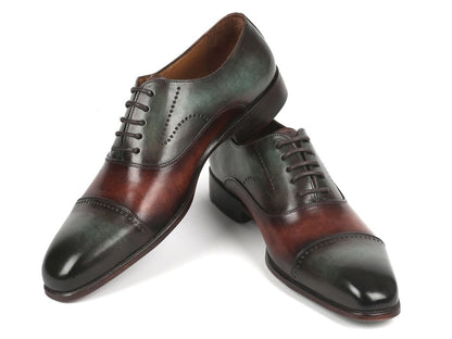 Paul Parkman Men's Cap Toe Oxfords Green And Brown (Id314 - Grnbrw) by Paul Parkman – Don't Panic Shoes