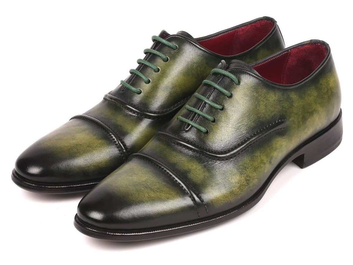 Paul Parkman Men's Cap - Toe Oxfords Green (Id077 - Grn) by Paul Parkman – Don't Panic Shoes