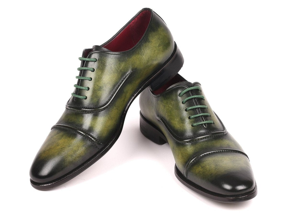 Paul Parkman Men's Cap - Toe Oxfords Green (Id077 - Grn) by Paul Parkman – Don't Panic Shoes