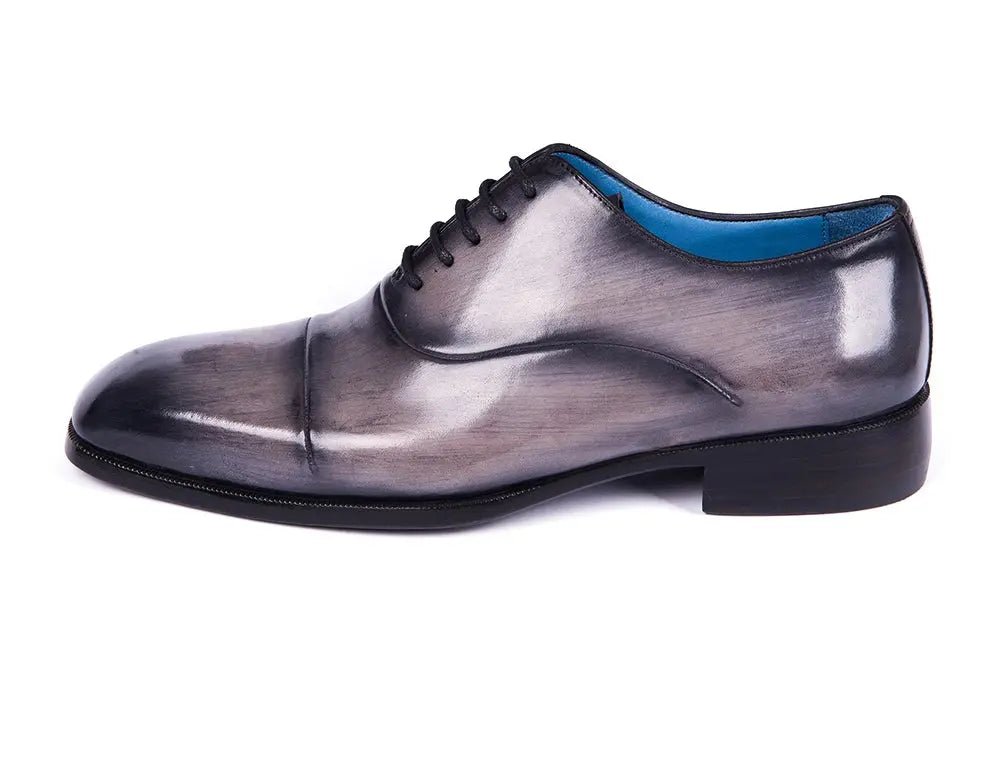 Paul Parkman Men's Cap Toe Oxfords In Gray Burnished Shoes by Paul Parkman – Don't Panic Shoes