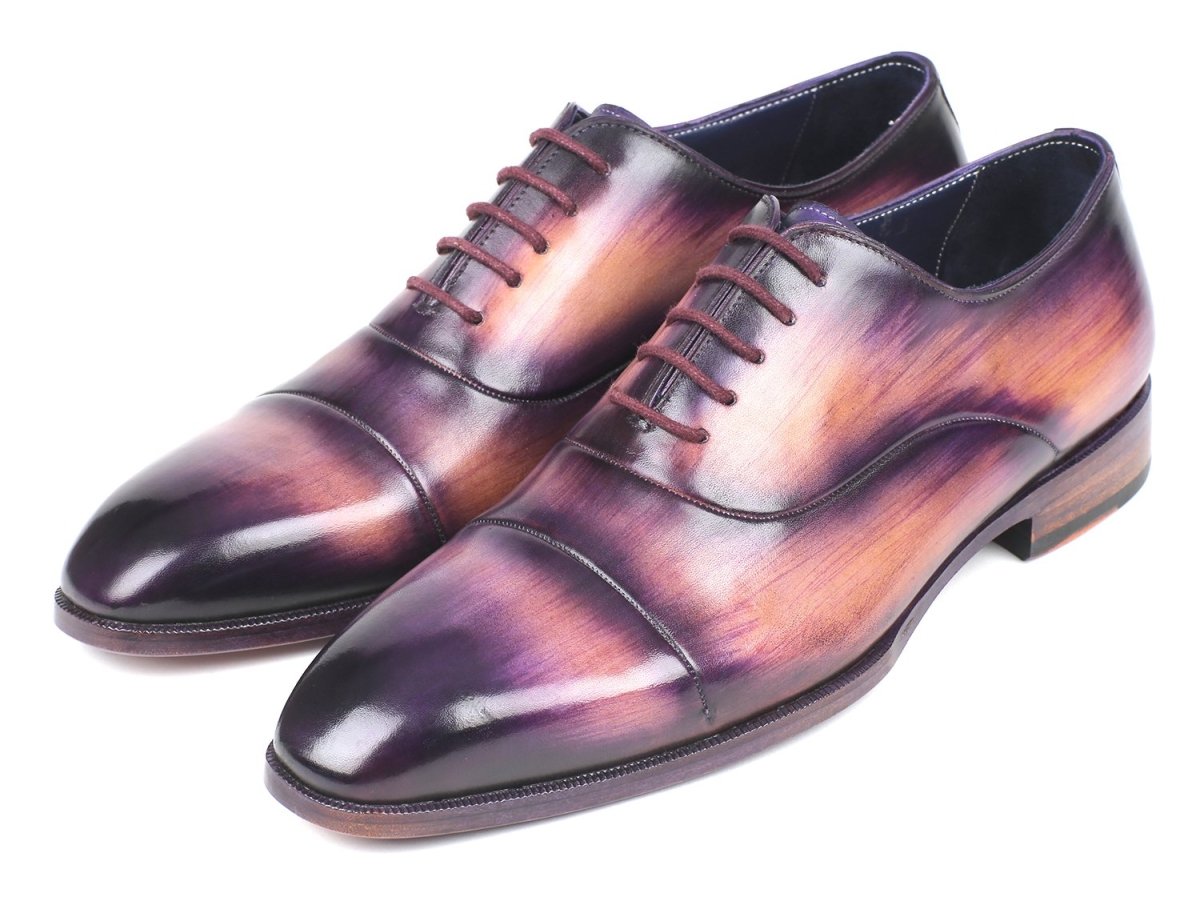 Paul Parkman Men's Cap - Toe Oxfords In Purple Shoes by Paul Parkman – Don't Panic Shoes