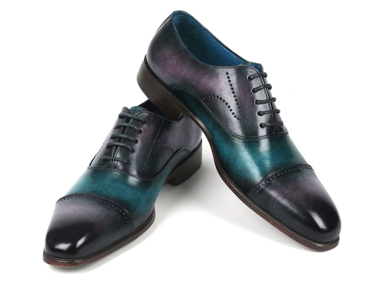 Paul Parkman Men's Cap Toe Oxfords Purple And Turquoise (Id314 - Prptrq) by Paul Parkman – Don't Panic Shoes