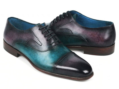 Paul Parkman Men's Cap Toe Oxfords Purple And Turquoise (Id314 - Prptrq) by Paul Parkman – Don't Panic Shoes