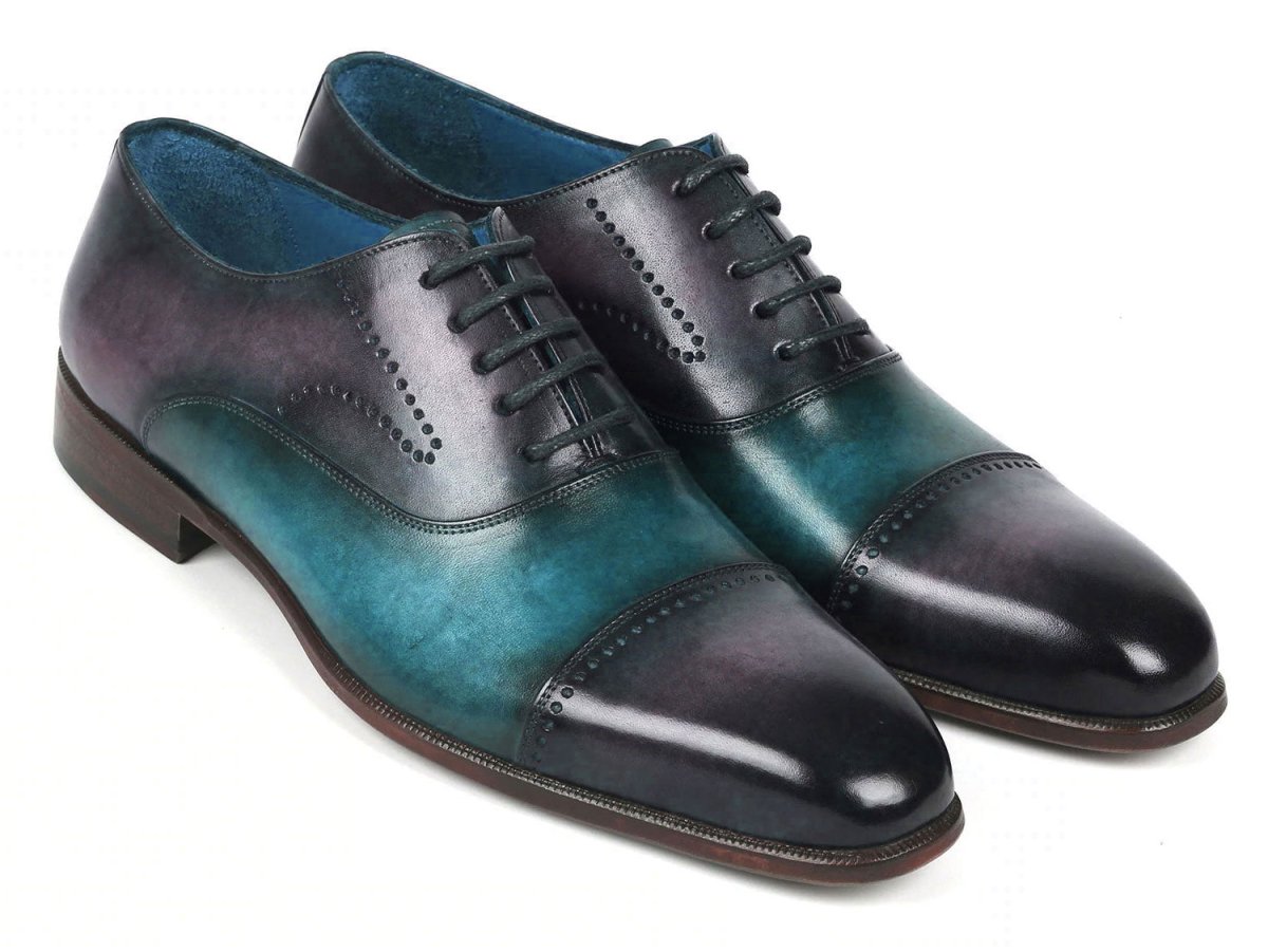 Paul Parkman Men's Cap Toe Oxfords Purple And Turquoise (Id314 - Prptrq) by Paul Parkman – Don't Panic Shoes