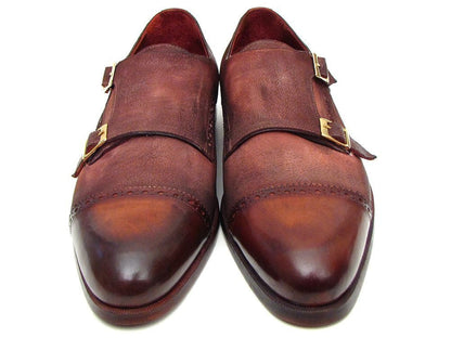 Paul Parkman Men's Captoe Double Monkstrap Antique Brown Suede (Id045bt11) by Paul Parkman – Don't Panic Shoes