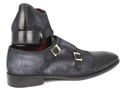 Paul Parkman Men's Captoe Double Monkstraps Navy Suede (IdFk77w) by Paul Parkman – Don't Panic Shoes