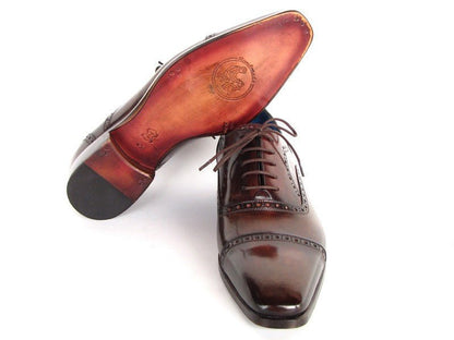 Paul Parkman Men's Captoe Oxfords Anthracite Brown Hand - Painted Leather (Id024 - Antbrw) by Paul Parkman – Don't Panic Shoes