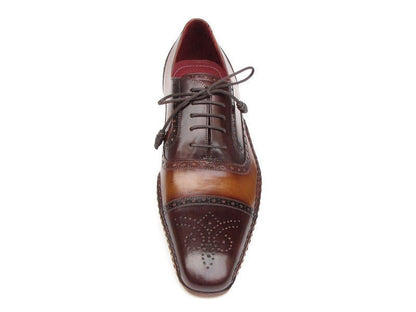 Paul Parkman Men's Captoe Oxfords Brown Hand Painted Shoes (Id5032 - Brw) by Paul Parkman – Don't Panic Shoes