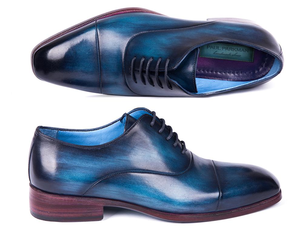 Paul Parkman Men's Captoe Oxfords In Blue And Turquoise Shoes by Paul Parkman – Don't Panic Shoes