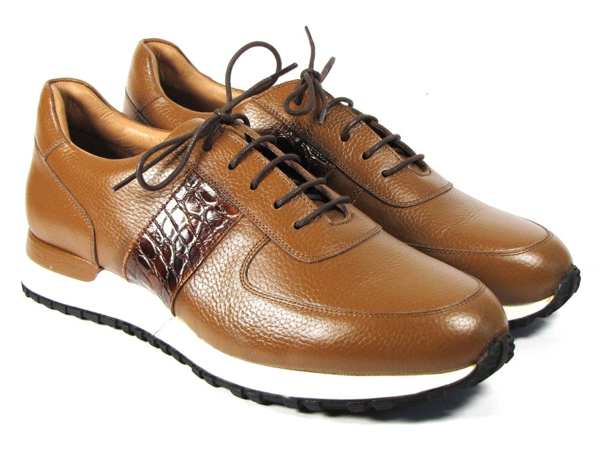 Paul Parkman Men's Cognac Floater Leather Sneakers (IdLp206cgn) by Paul Parkman – Don't Panic Shoes