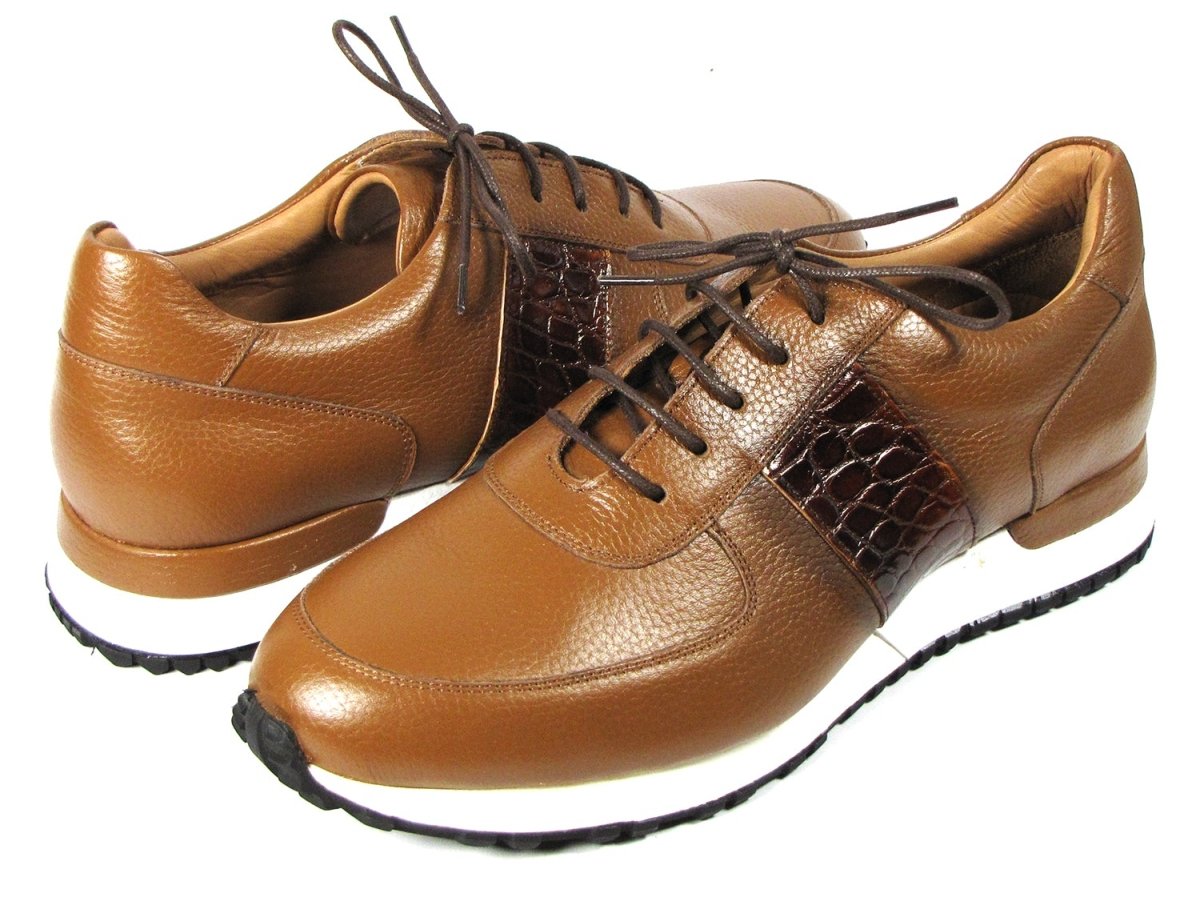 Paul Parkman Men's Cognac Floater Leather Sneakers (IdLp206cgn) by Paul Parkman – Don't Panic Shoes